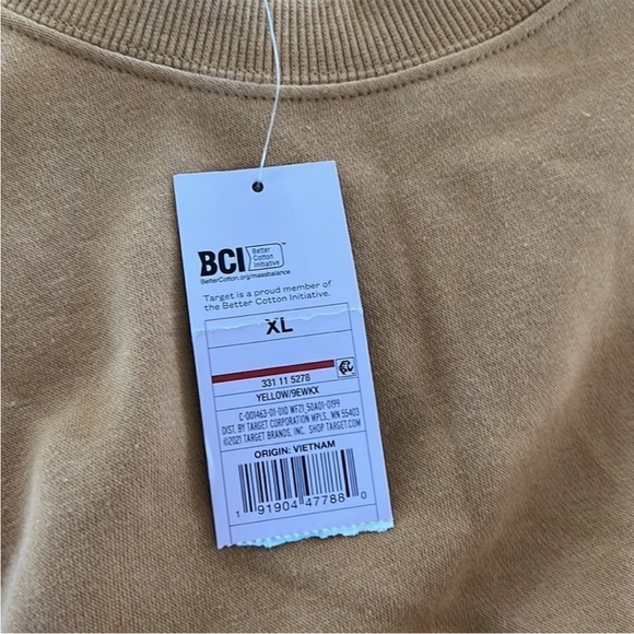 Wild Fable Yellow Mustard Sleeveless Cutoff Sweatshirt Pullover Size XL NWT - Picture 6 of 7